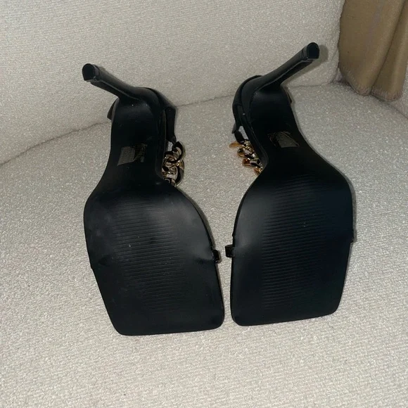 Gold‎ Chunky Ankle Strap High Heels - Picture 5 of 16